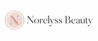 Logotipo Norelyss Beauty con emblema rosa perlado