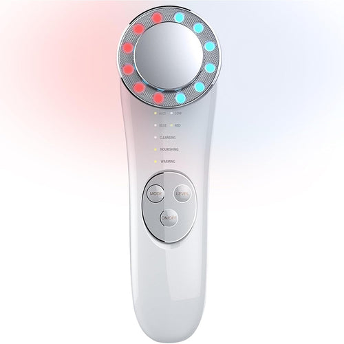 Norelyss Lift blanco, masajeador facial EMS con luz LED y calor